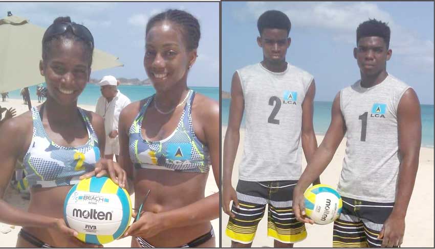 (L-R) Saint Lucia players at the qualifiers, Zadie St. Louis, Tenayestlgni Joseph, Noah Gaspard and Joshua Florent (Photo: EV)